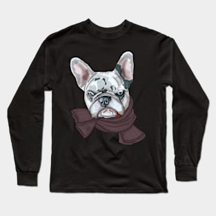 Angry Grey Frenchie Long Sleeve T-Shirt